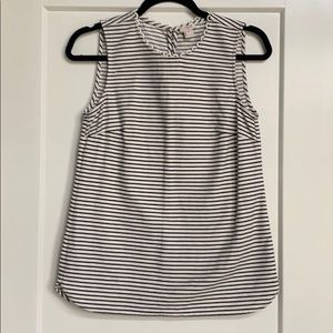 Cotton striped sleeveless blouse